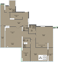 3-комнатная квартира 195,46 м2 ЖК «Prime House»