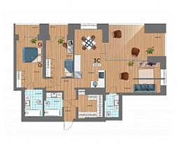 3-комнатная студия 83,82 м2 ЖК Smart Park