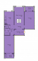 3-комнатная квартира 44,2 м2 «Акварельный 3.0»