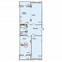 3-комнатная квартира 105,8 м2 ЖК «Тихий берег»