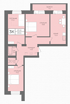 3-комнатная квартира 89,6 м2 ЖК «Эверест»