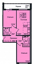 3-комнатная квартира 63,3 м2 ЖК «Венеция»
