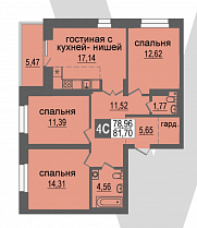 4-комнатная студия 81,7 м2 ЖК «Проспект»