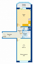 2-комнатная квартира 49,41 м2 ЖК «Софийский квартал»