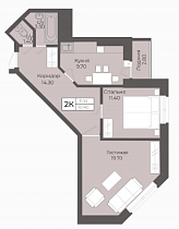 2-комнатная квартира 61,2 м2 ЖК «Эверест»
