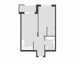 1-комнатная квартира 46.8 м2 резиденции «Прованс»